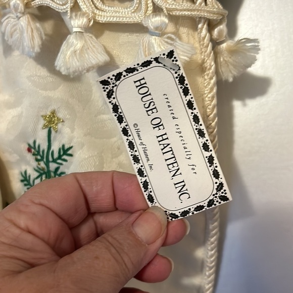 2 House of Hatten Inc holiday tapestry stockings NWT with Christmas tassels big - Picture 3 of 12